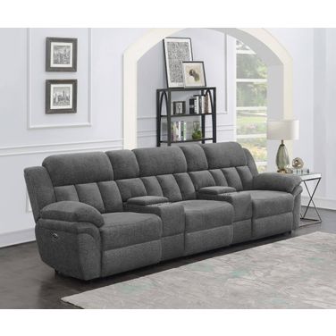 Bahrain 5-piece Upholstered Power Home Theater Seating Charcoal