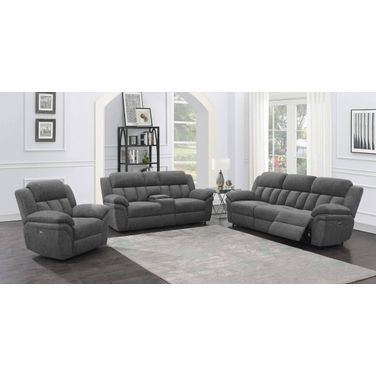 Bahrain Power Living Room Set In Charcoal