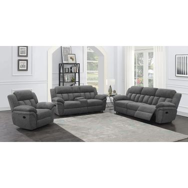 Bahrain Upholstered Motion Living Room Set In Charcoal