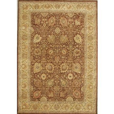 Baku Collection Hand-Knotted Lamb's Wool Area Rug-10' 1" x 14' 3" In Brown and Gold
