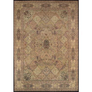 Baku Collection Hand-Knotted Lamb's Wool Area Rug- 10' 2" x 14' 4" In Multi and Ivory