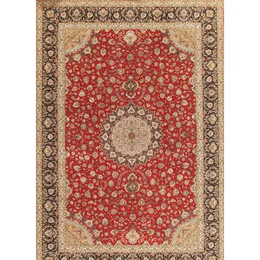 Baku Collection Hand-Knotted Silk and Wool Area Rug- 11' 4" x 16' 6" In Black and Rose