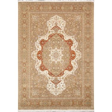 Baku Hand-Knotted Silk and Wool Area Rug-10' x 14' 3" In Multi