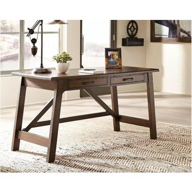 Baldridge Rustic Brown Home Office Large Leg Desk