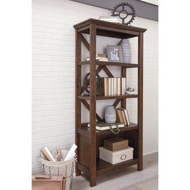 Baldridge Rustic Brown Large Bookcase