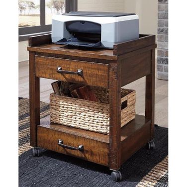 Baldridge Rustic Brown Printer Stand