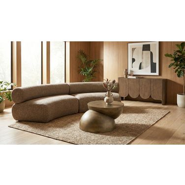 Bale 108 Inch Chenille Fabric Upholstered 2-Piece Modular Sectional In Brown