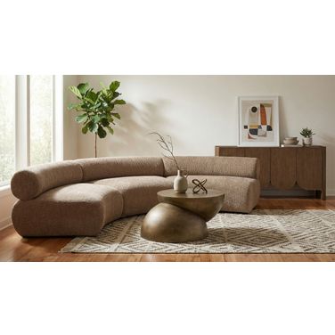 Bale 152 Inch Chenille Fabric Upholstered 3-Piece Modular Sectional In Brown