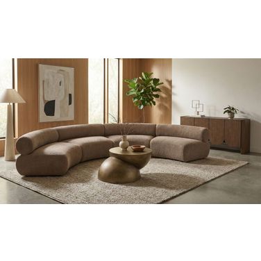 Bale 183 Inch Chenille Fabric Upholstered 4-Piece Modular Sectional In Brown