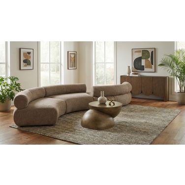Bale 202 Inch Chenille Fabric Upholstered 4-Piece Modular Sectional In Brown
