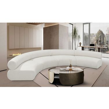 Bale Chenille Fabric 4 Piece Modular Sofa In Cream