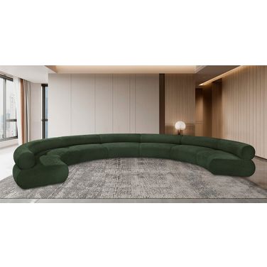 Bale Chenille Fabric 7 Piece Modular Sofa In Green