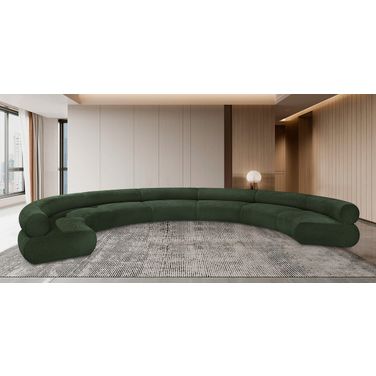 Bale Chenille Fabric 8 Piece Modular Sofa In Green
