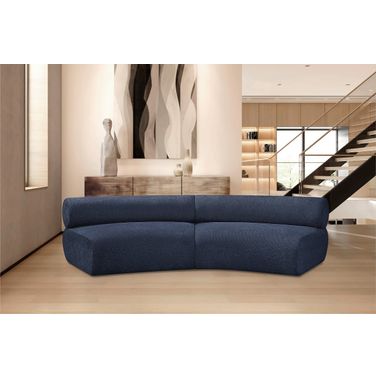 Bale Chenille Fabric 2 Piece Modular Sofa In Navy