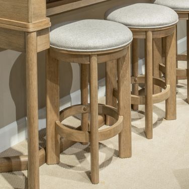 Ballentine Upholstered Console Stool In Weathered Bronze