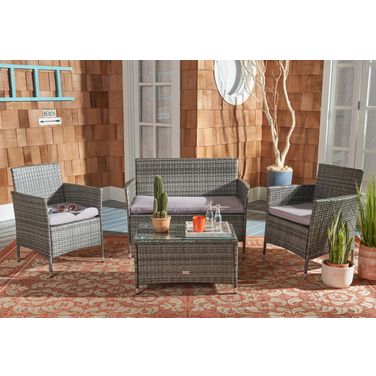 Bandele 4 Piece Living Set in Grey