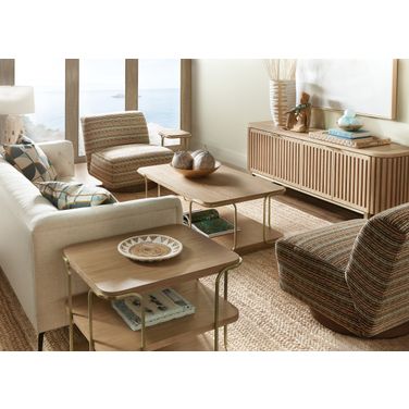Banyon Bay Rectangle Occasional Table Set In Light Wood