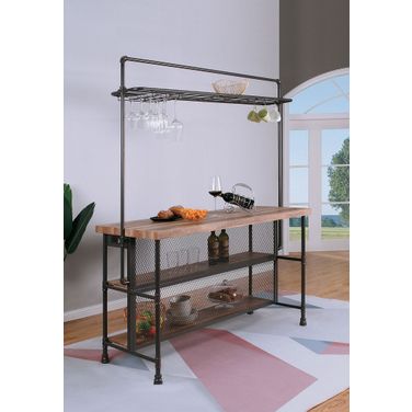 Bar Table In Sand Black and Natural