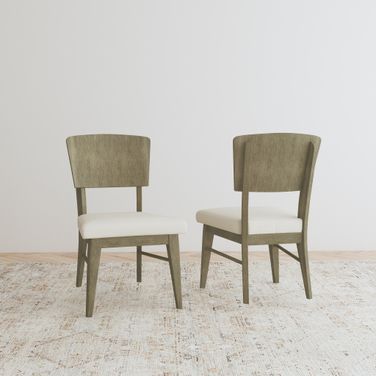 Barbossa Panel Back Side Chair Set of 2 With Upholstered Seating In Dark Caramel