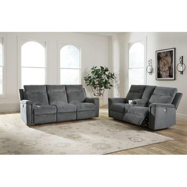 Barnsana Power Reclining Living Room Set In Gravel
