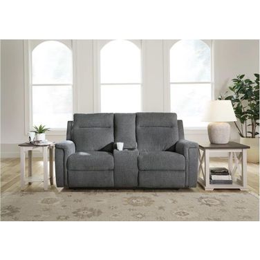 Barnsana Power Reclining Loveseat with Console In Gravel