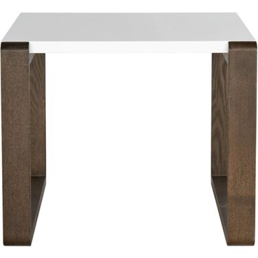 Bartholomew Scandinavian White and Dark Brown End Table