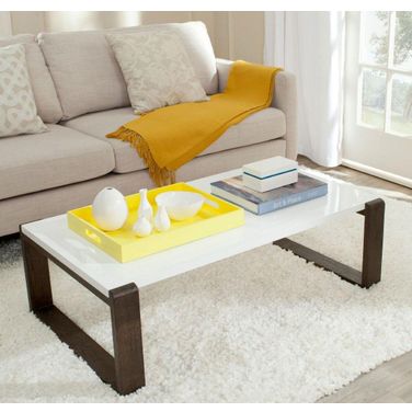 Bartholomew White and Dark Brown Lacquer Occasional Table Set