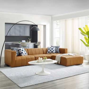 Bartlett Vegan Leather 4-Piece Sectional Sofa In Tan EEI-4517-TAN