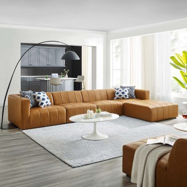 Bartlett Vegan Leather 5-Piece Sectional Sofa In Tan EEI-4521-TAN
