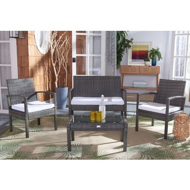 Bassey 4 Piece Living Set In Grey