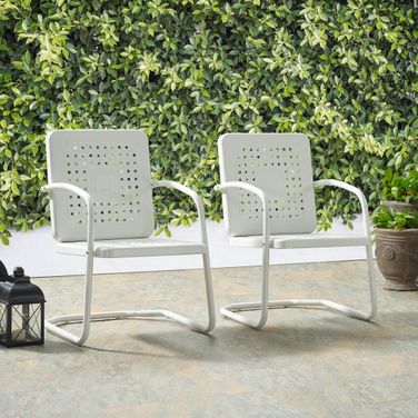 Bates Retro Outdoor Chair In White Gloss - Set of 2
