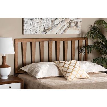 Baxton Studio Duncan Modern and Contemporary Ash Walnut Finished Wood King Size Headboard