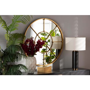 Baxton Studio Ohara Modern And Contemporary Gold Finished Metal Accent Wall Mirror