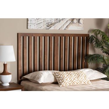 Baxton Studio Oren Modern and Transitional Ash Walnut Finished Wood King Size Headboard