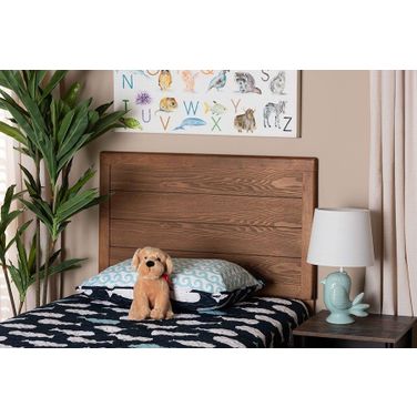 Baxton Studio Seren Mid-Century Modern Walnut Brown Finished Wood Twin Size Headboard