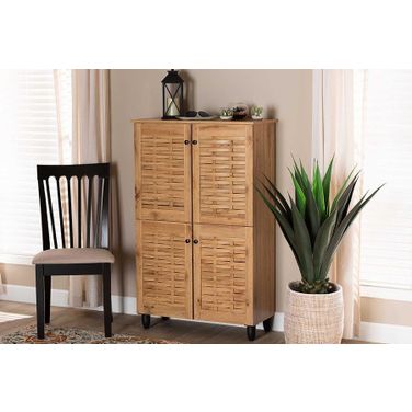 thumbnail image 2 of Baxton Studio Winda 2-Door Shoe Cabinet - Dark Brown Wood - 30" Wide - SC864572 B-Wenge 2 of 3