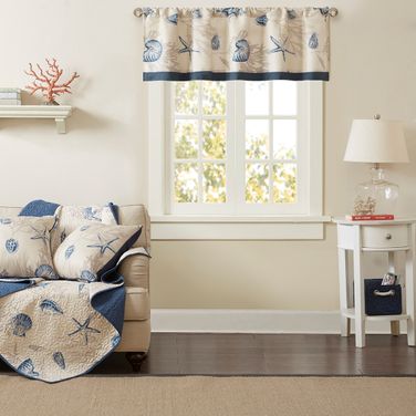 Bayside Printed Valance In Navy
