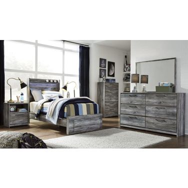 Baystorm Gray Youth Single Underbed Storage Panel Bedroom Set