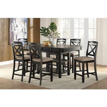Baywater Natural And Black Counter Height Dining Room Set