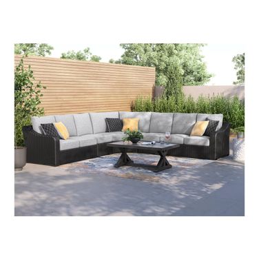 Beachcroft 5-Piece Outdoor Sectional In Black Light Gray