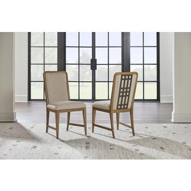 Beacon Hill Upholstered Back Side Chair Set of 2 In Dusted Barley