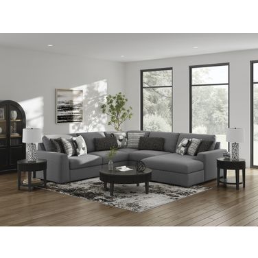Bealton 5-Piece Sectional with RAF Chaise In Salt and Pepper