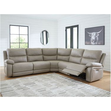 Bearmonte 5-Piece Power Reclining Sectional In Pebble