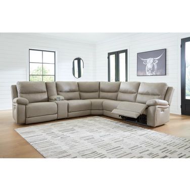 Bearmonte 6-Piece Power Reclining Sectional In Pebble