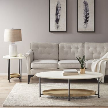 Beaumont Occasional Table Set In White/Natural