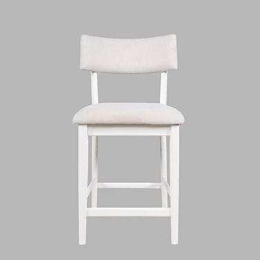 Beck Upholstered Split Back Counter Stool Set of 2 In White