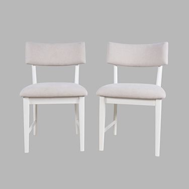 Beck Upholstered Split Back Dining Chair Set of 2 In White
