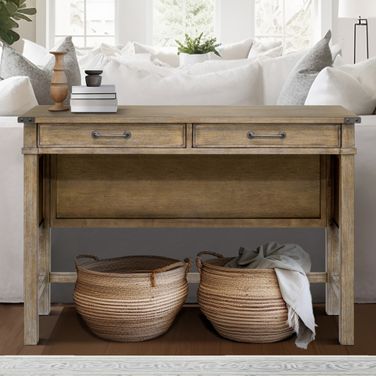 Belfast Occasional Table with 2 Drawers In Reclaimed Natural