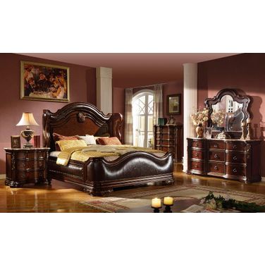 Bella 5 Pc King Bed In Dark Walnut