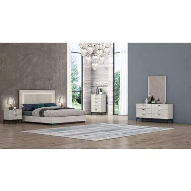 Bella Gray Lacquer Platform Bedroom Set